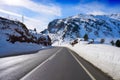 Candanchu snow road in Huesca Pyrenees Spain Royalty Free Stock Photo