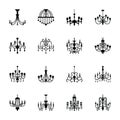 Candelabra lamp glyph icons