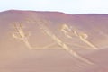 Candelabra, Peru, ancient mysterious drawing in the desert sand, Paracas Park