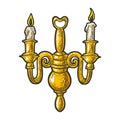 candelabrum sketch vector illustration