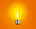 Candellight in bulb Royalty Free Stock Photo