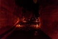 Candels along the Siq (narrow gorge, main entrance to the ancient city Petra) during Petra by Night, Jord