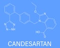 Candesartan molecule. Skeletal formula. Royalty Free Stock Photo