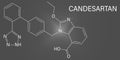 Candesartan molecule. Skeletal formula. Royalty Free Stock Photo