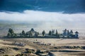 Candi Bentar temple from crater of mount Bromo