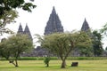 Candi Prambanan Temple Complex`s landscape viewed, Yogyakarta, Central Java, Indonesia