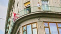 Fashion Model Posing for Photographs on a balcony in Vienna, Austria