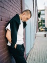 Candid portrait of a trendy young man in the city Royalty Free Stock Photo