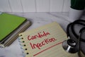 Candida Infection write on a book and keyword isolated on Office Desk. Healthcare/Medical Concept