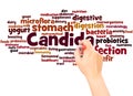 Candida word cloud hand writing concept