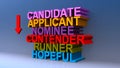 Candidate applicant nominee contender runner hopeful on blue Royalty Free Stock Photo