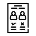 Candidate choose ballot line icon vector illustration