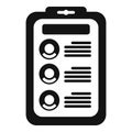 Candidate clipboard business icon simple vector. Online care hr Royalty Free Stock Photo