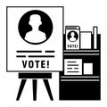 Candidate election stand icon, simple style