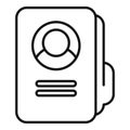 Candidate folder cv icon outline vector. Human opening expert Royalty Free Stock Photo