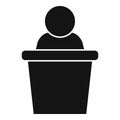 Candidate freedom speech icon simple vector. Vote ballot