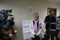 Candidate for mayor of Khimki opposition Evgeniya Chirikova says journalists about electoral violations