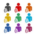 Candidate salary color icon set
