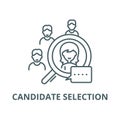 Candidate selection vector line icon, linear concept, outline sign, symbol