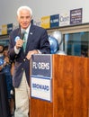 Candidate for senator Charlie Crist talks to supporters and the media at a Unity rally.