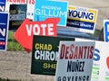 Candidate signs outside voting precinct, Tampa, Florida