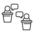 Candidate speech icon outline vector. Democracy vote