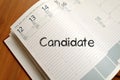 Candidate write on notebook Royalty Free Stock Photo