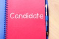 Candidate write on notebook Royalty Free Stock Photo