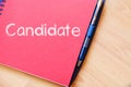 Candidate write on notebook Royalty Free Stock Photo