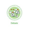 Candidates debate concept line icon