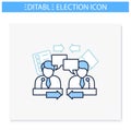 Candidates debate line icon