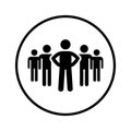 Candidates, group, team icon. Black vector graphics