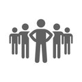 Candidates, group, team icon. Gray vector graphics