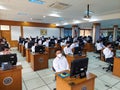 Candidates for Indonesian Civil Servant (CPNS in indonesia) during preparation to take Computer Assisted Test (CAT)