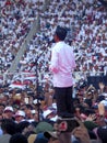 Candidates for President Joko Widodo campaign in front of hundreds of thousands of supporters at GBK Senayan.