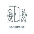 Candidates for the vacancy vector line icon, linear concept, outline sign, symbol Royalty Free Stock Photo