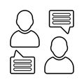Candidness, communication, forthrightness outline icon. Line art vector Royalty Free Stock Photo