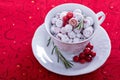 Candied cranberry in a decorative cup