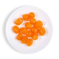 Candied dried kumquat in plate