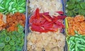 Candied fruit boxesfor sale at the fruit and vegetable market