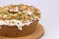 Candied fruit cake. Traditional dessert at parties.