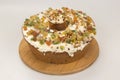 Candied fruit cake. Traditional dessert at parties.