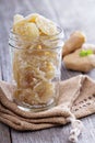 Candied ginger in a jar