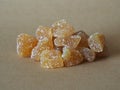 Candied ginger root pieces with sugar Royalty Free Stock Photo