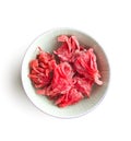 Candied hibiscus flower.