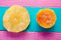 Candied Mexican fruit Papaya and pineapple Royalty Free Stock Photo