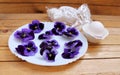 Candied Pansies in the glaze Royalty Free Stock Photo