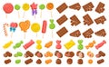 Candies, chocolate, lollipop set. Elements and icons collection. Vector Royalty Free Stock Photo