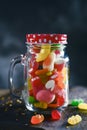 Candies in a glass mason jar