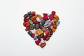 Candies Heart Shaped. Colorful Stones Heart Shaped. Royalty Free Stock Photo